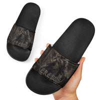 Greek Mythology Erebus Slide Sandals God Of Darkness Classical Art Greek Key Pattern