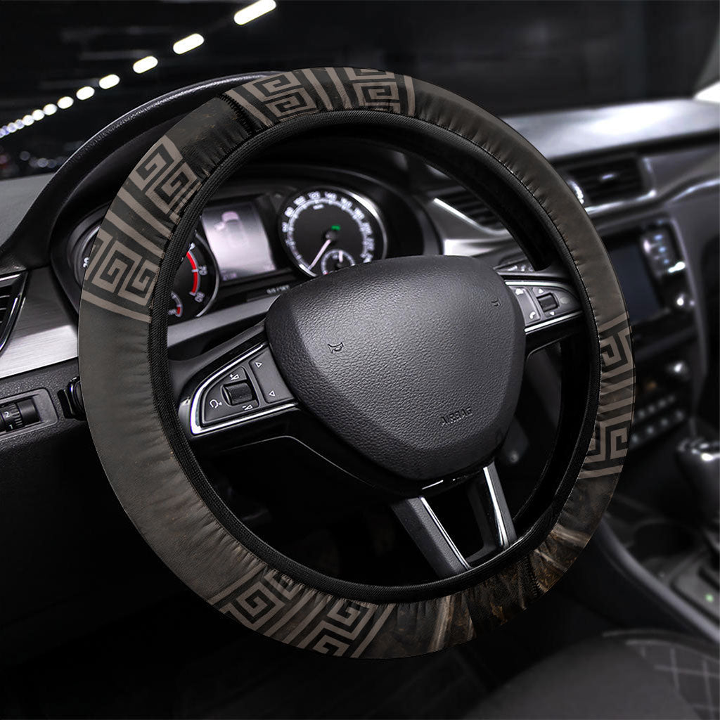 Greek Mythology Erebus Steering Wheel Cover God Of Darkness Classical Art Greek Key Pattern