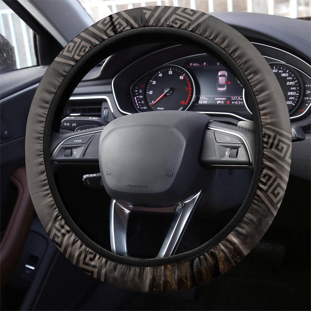 Greek Mythology Erebus Steering Wheel Cover God Of Darkness Classical Art Greek Key Pattern