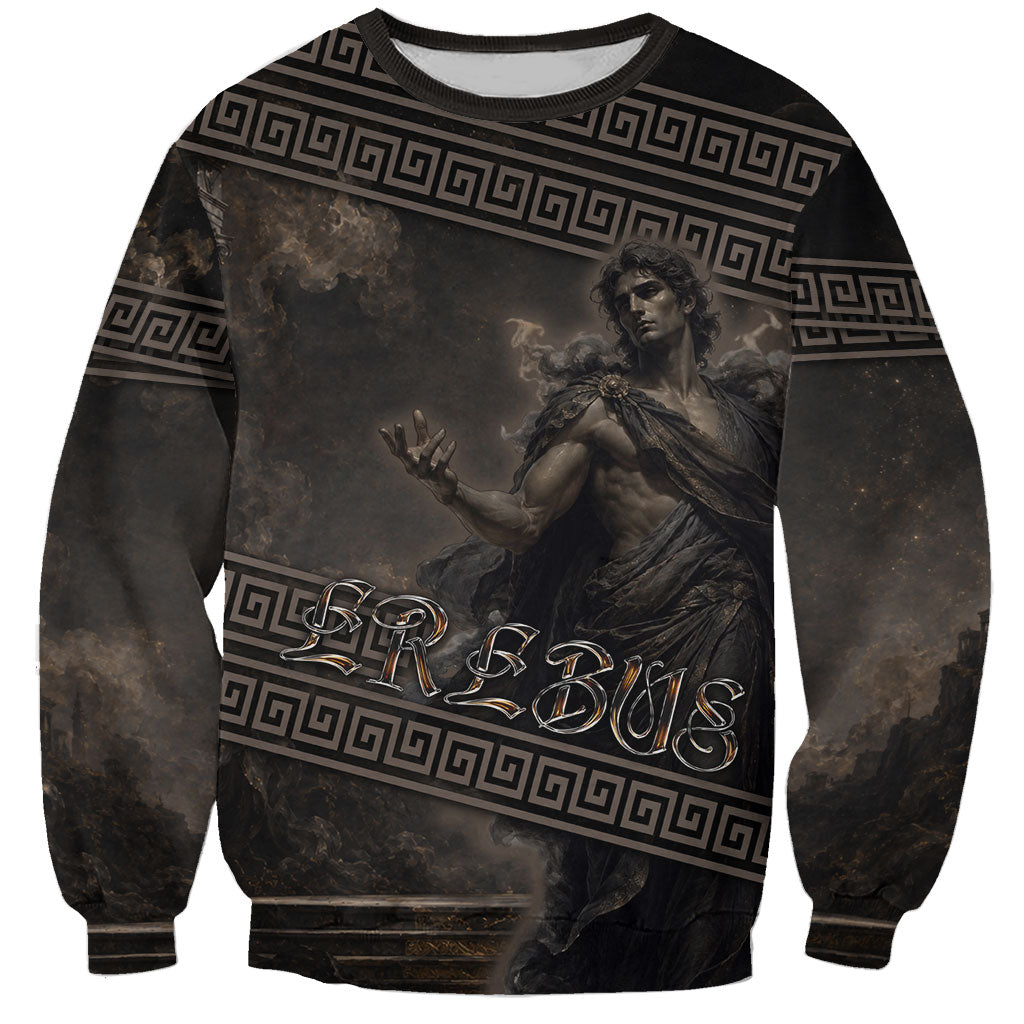 Greek Mythology Erebus Sweatshirt God Of Darkness Classical Art Greek Key Pattern