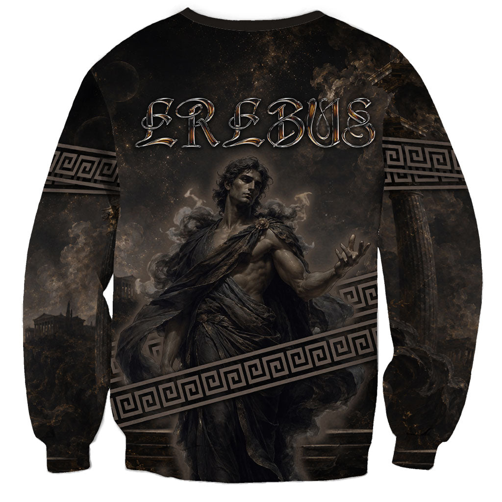 Greek Mythology Erebus Sweatshirt God Of Darkness Classical Art Greek Key Pattern