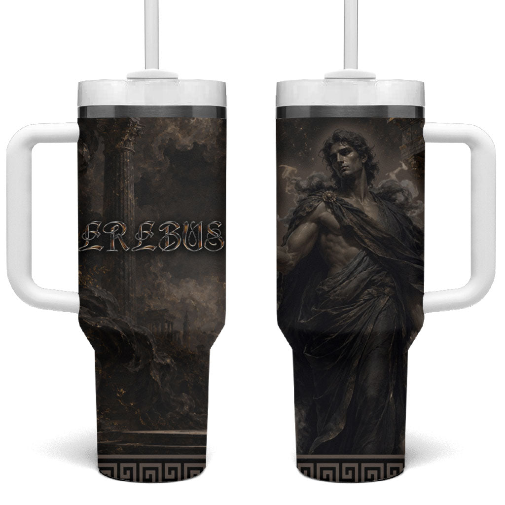 Greek Mythology Erebus Tumbler With Handle God Of Darkness Classical Art Greek Key Pattern
