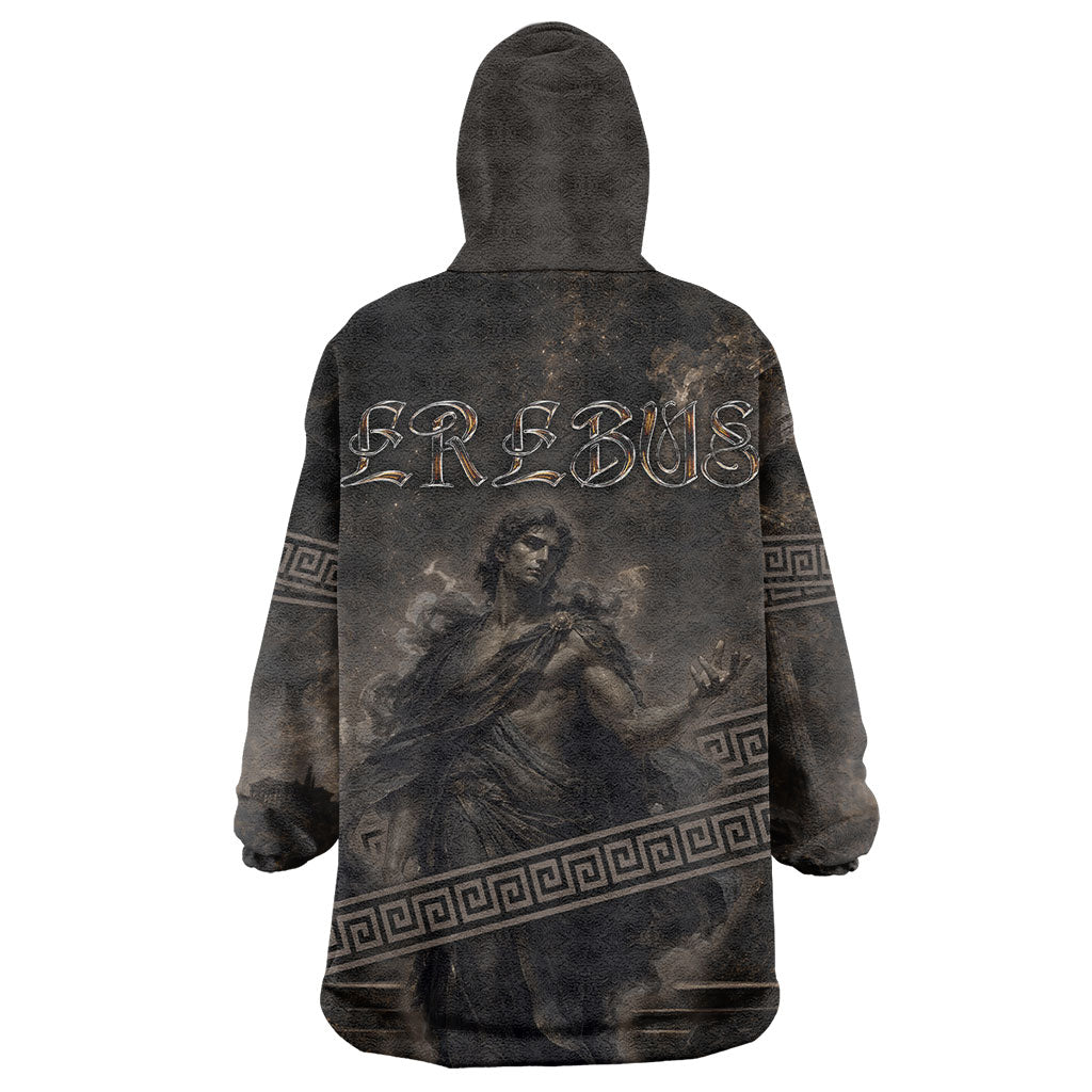 Greek Mythology Erebus Wearable Blanket Hoodie God Of Darkness Classical Art Greek Key Pattern