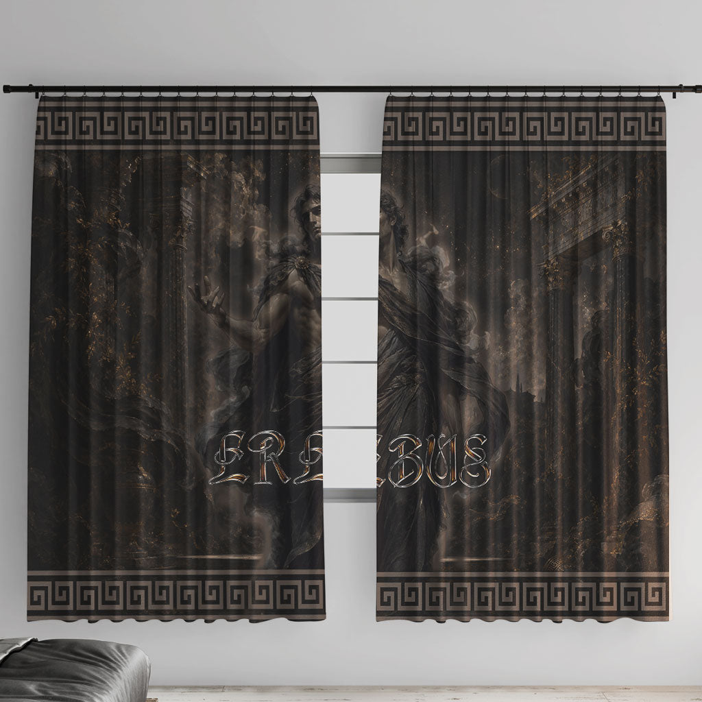 Greek Mythology Erebus Window Curtain God Of Darkness Classical Art Greek Key Pattern