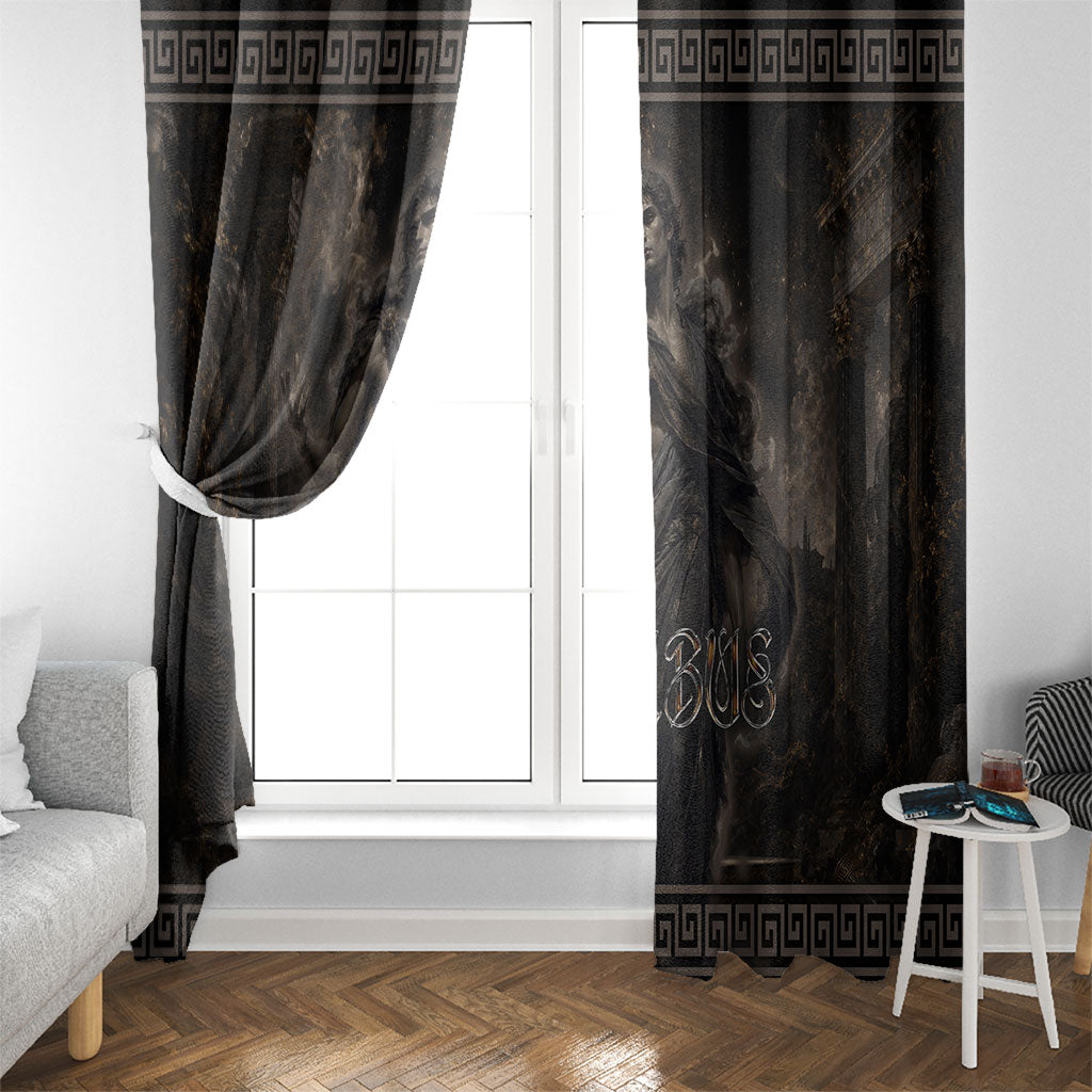 Greek Mythology Erebus Window Curtain God Of Darkness Classical Art Greek Key Pattern