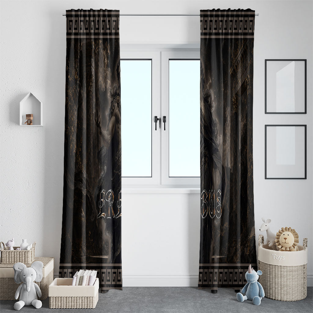 Greek Mythology Erebus Window Curtain God Of Darkness Classical Art Greek Key Pattern