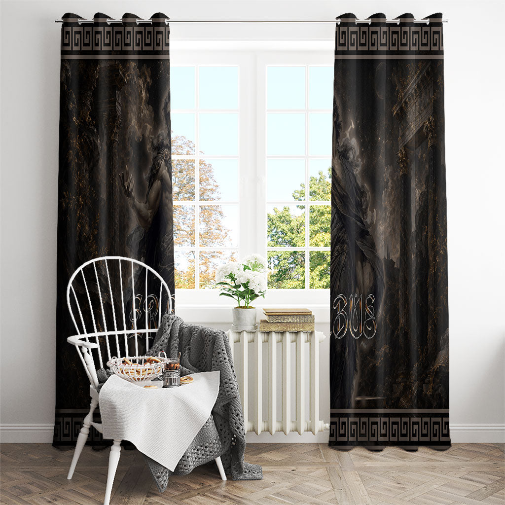 Greek Mythology Erebus Window Curtain God Of Darkness Classical Art Greek Key Pattern