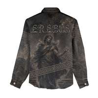 Greek Mythology Erebus Women Casual Shirt God Of Darkness Classical Art Greek Key Pattern
