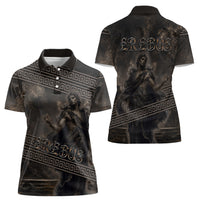 Greek Mythology Erebus Women Polo Shirt God Of Darkness Classical Art Greek Key Pattern