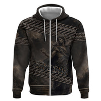 Greek Mythology Erebus Zip Hoodie God Of Darkness Classical Art Greek Key Pattern