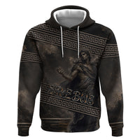 Greek Mythology Erebus Zip Hoodie God Of Darkness Classical Art Greek Key Pattern