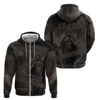 Greek Mythology Erebus Zip Hoodie God Of Darkness Classical Art Greek Key Pattern