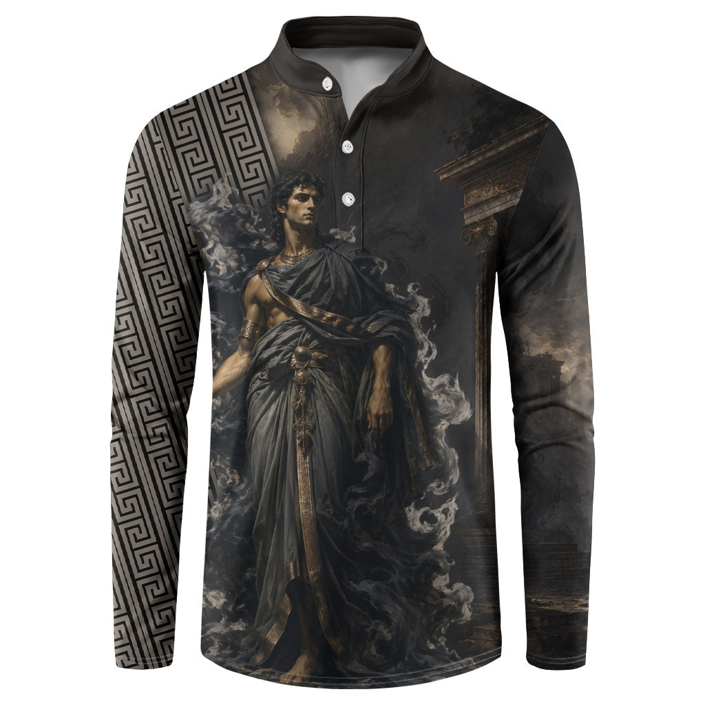 Erebus Greek Mythology Button Sweatshirt Ancient Greek God Of Darkness Fantasy Art
