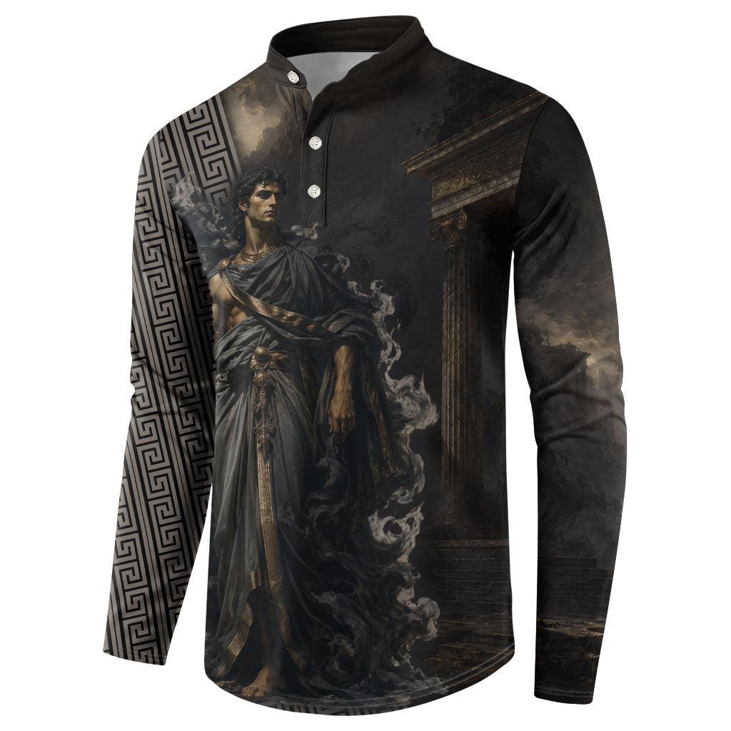 Erebus Greek Mythology Button Sweatshirt Ancient Greek God Of Darkness Fantasy Art