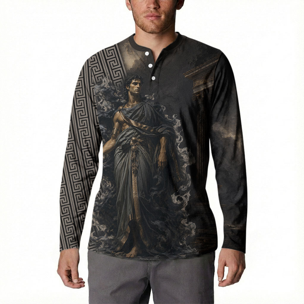 Erebus Greek Mythology Button Sweatshirt Ancient Greek God Of Darkness Fantasy Art