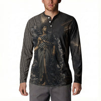 Erebus Greek Mythology Button Sweatshirt Ancient Greek God Of Darkness Fantasy Art