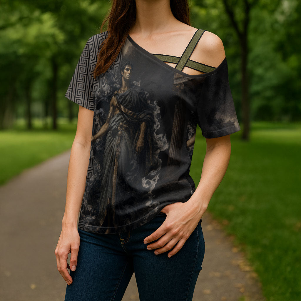 Erebus Greek Mythology Cross Shoulder Shirt Ancient Greek God Of Darkness Fantasy Art