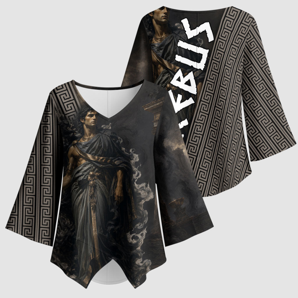 Erebus Greek Mythology Kimono Sleeve Blouse Ancient Greek God Of Darkness Fantasy Art