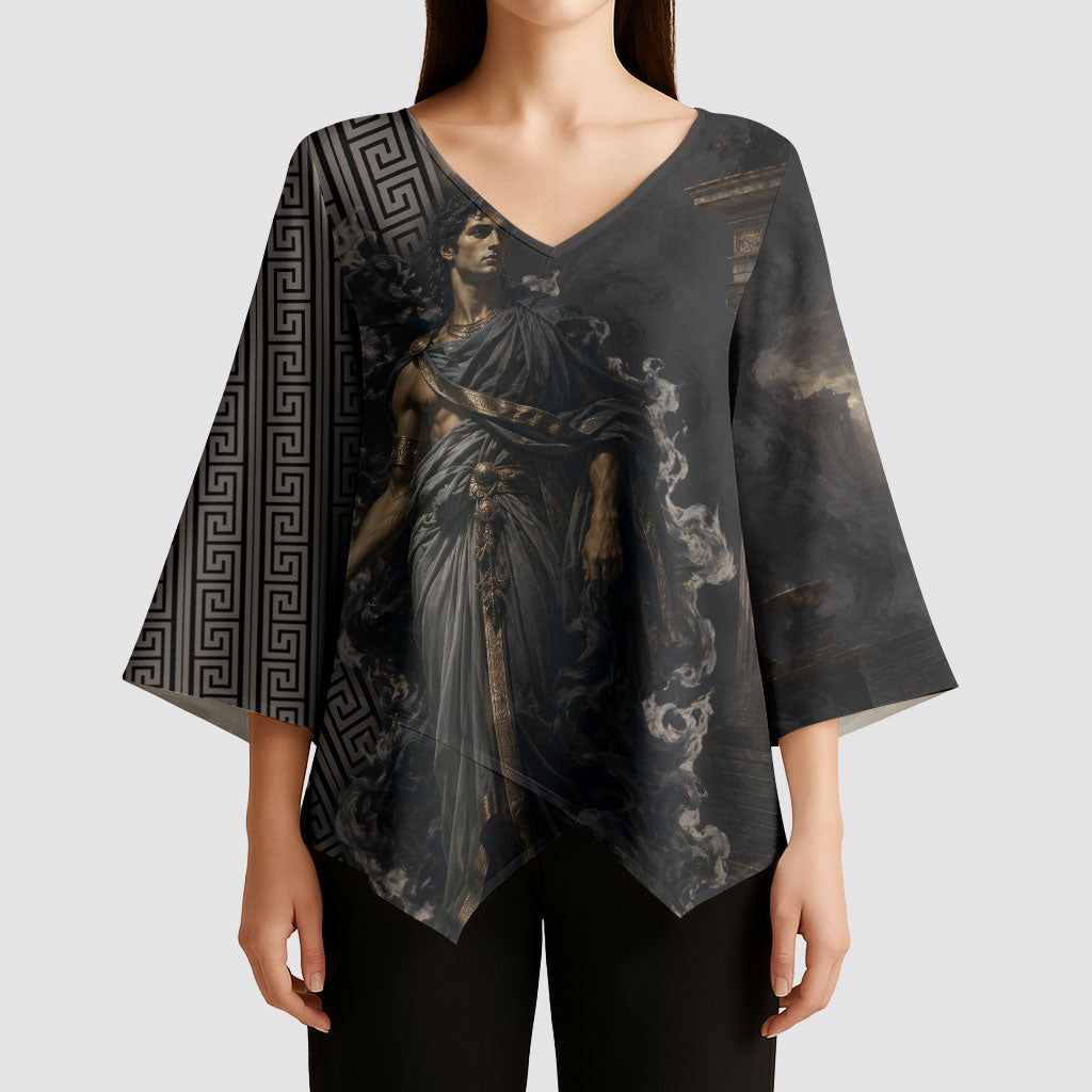 Erebus Greek Mythology Kimono Sleeve Blouse Ancient Greek God Of Darkness Fantasy Art