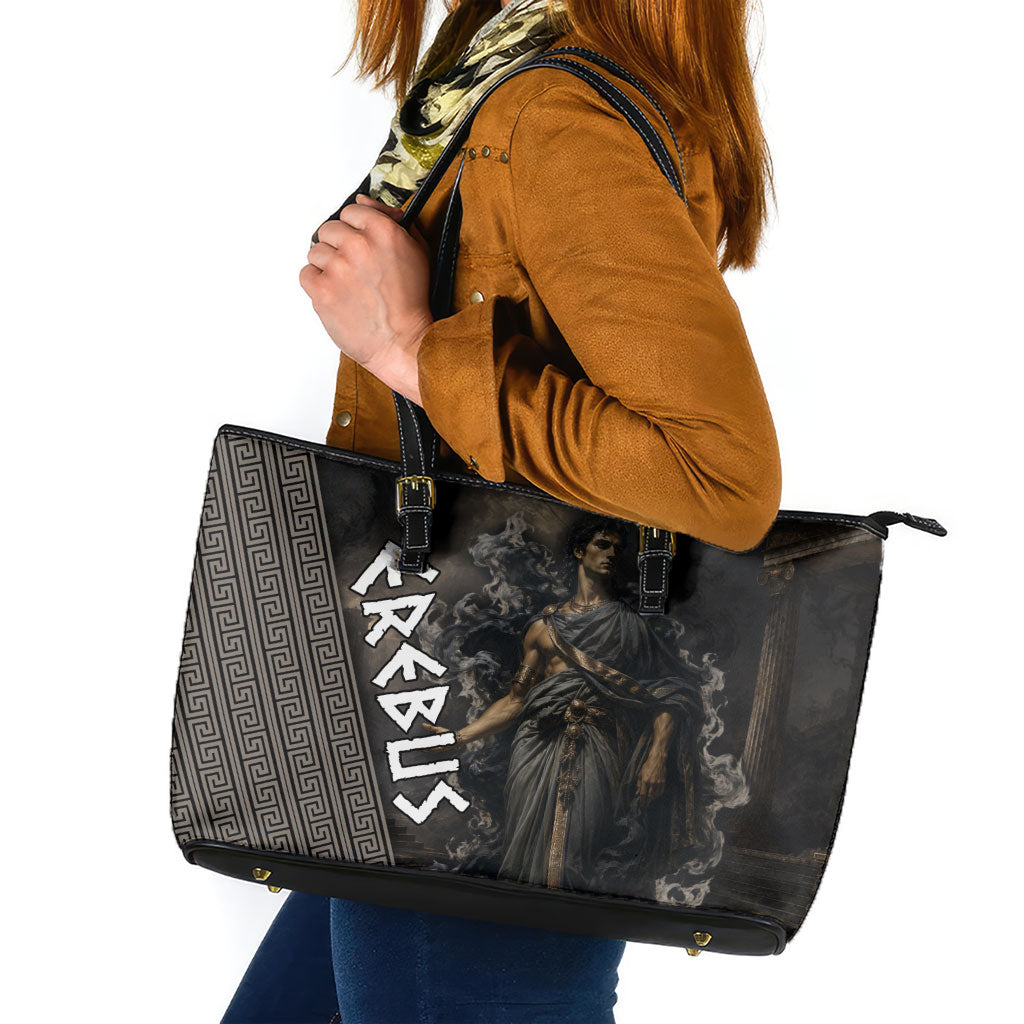 Erebus Greek Mythology Leather Tote Bag Ancient Greek God Of Darkness Fantasy Art