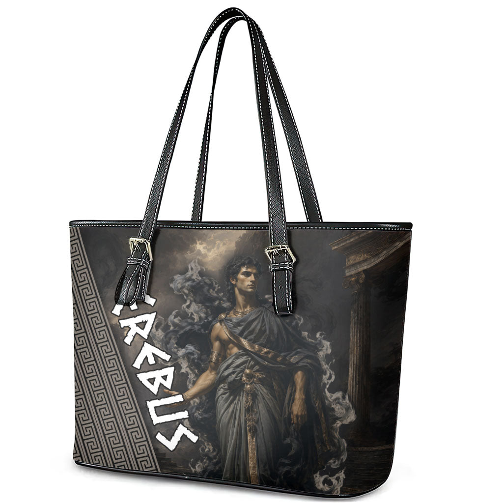Erebus Greek Mythology Leather Tote Bag Ancient Greek God Of Darkness Fantasy Art