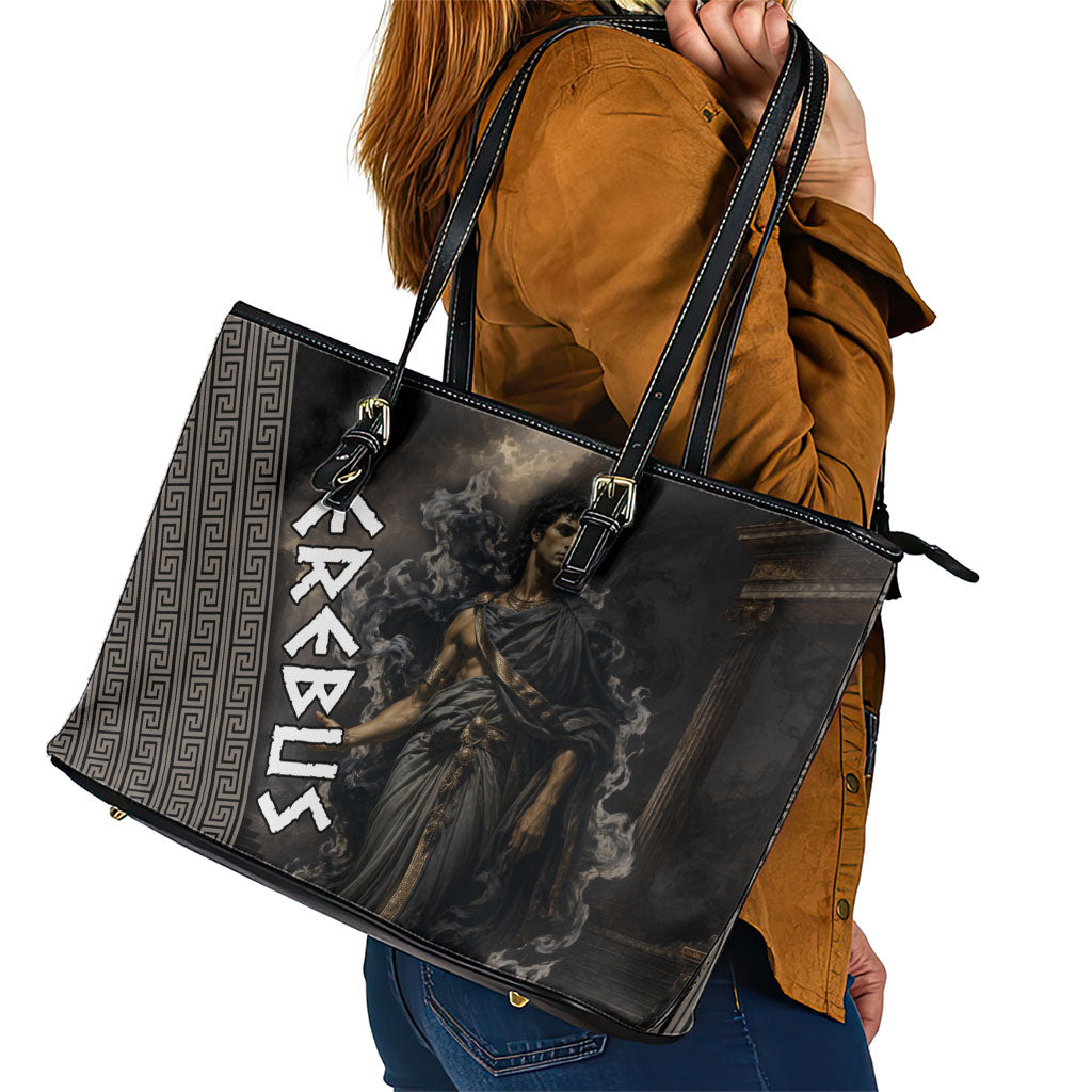 Erebus Greek Mythology Leather Tote Bag Ancient Greek God Of Darkness Fantasy Art