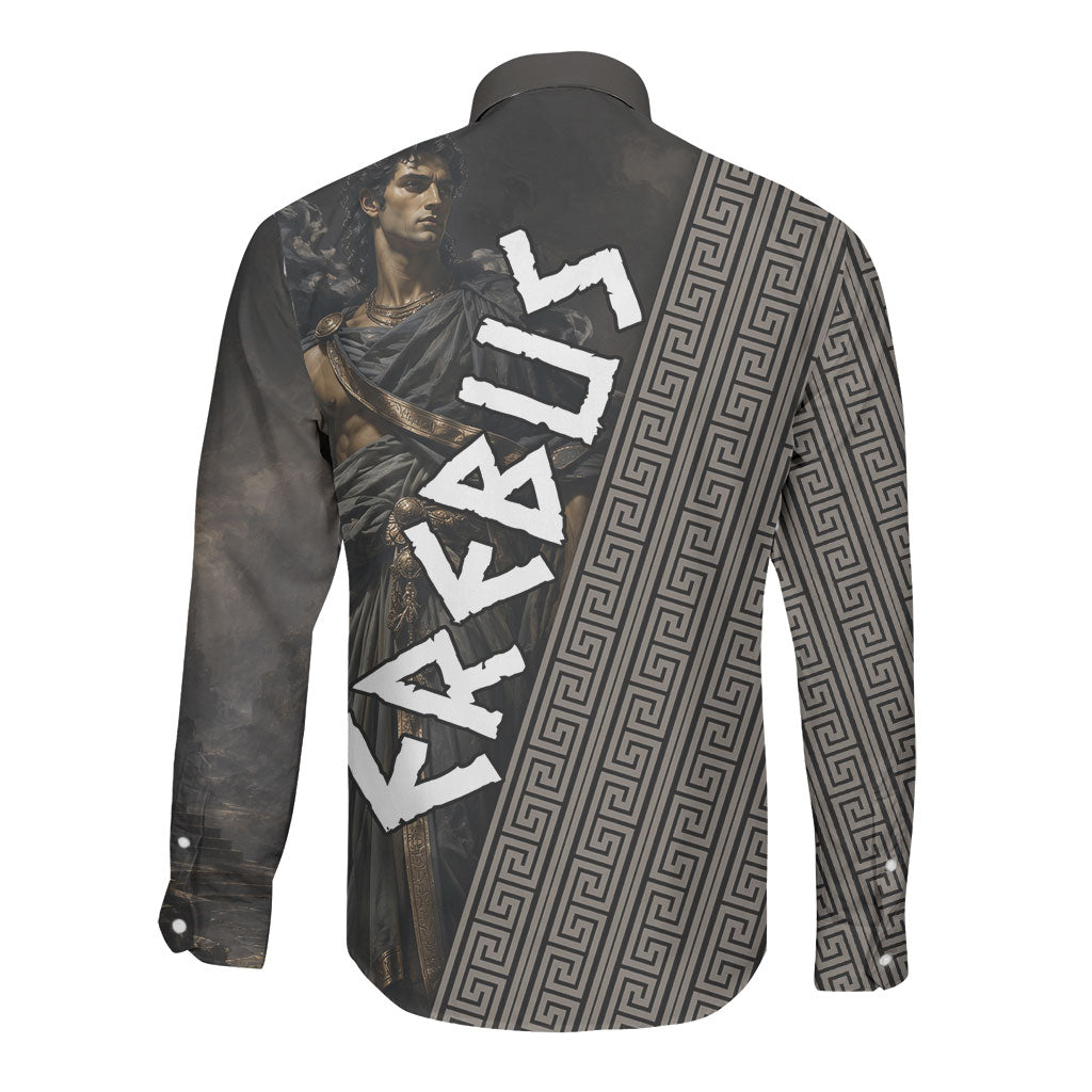 Erebus Greek Mythology Long Sleeve Button Shirt Ancient Greek God Of Darkness Fantasy Art