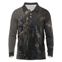 Erebus Greek Mythology Long Sleeve Polo Shirt Ancient Greek God Of Darkness Fantasy Art