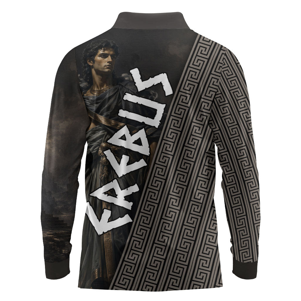 Erebus Greek Mythology Long Sleeve Polo Shirt Ancient Greek God Of Darkness Fantasy Art