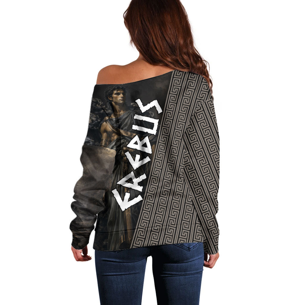Erebus Greek Mythology Off Shoulder Sweater Ancient Greek God Of Darkness Fantasy Art