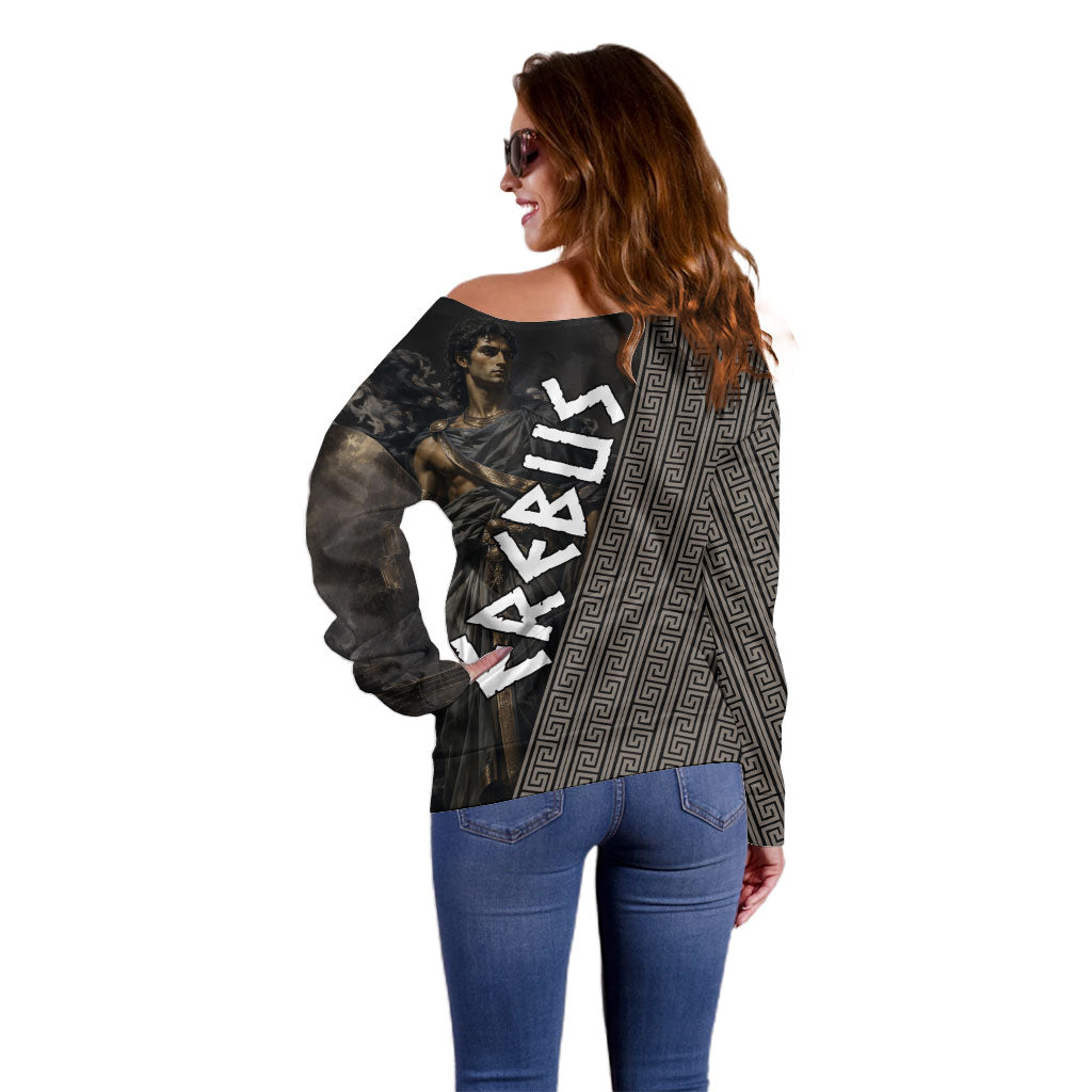 Erebus Greek Mythology Off Shoulder Sweater Ancient Greek God Of Darkness Fantasy Art