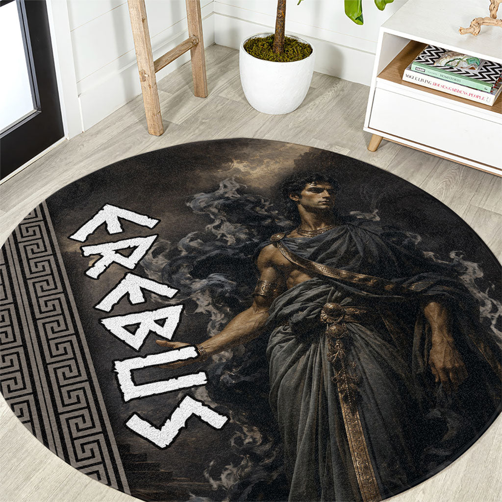 Erebus Greek Mythology Round Carpet Ancient Greek God Of Darkness Fantasy Art