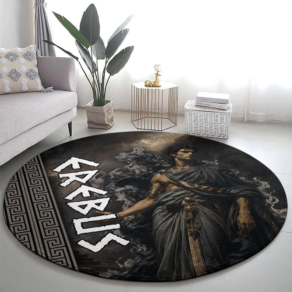 Erebus Greek Mythology Round Carpet Ancient Greek God Of Darkness Fantasy Art