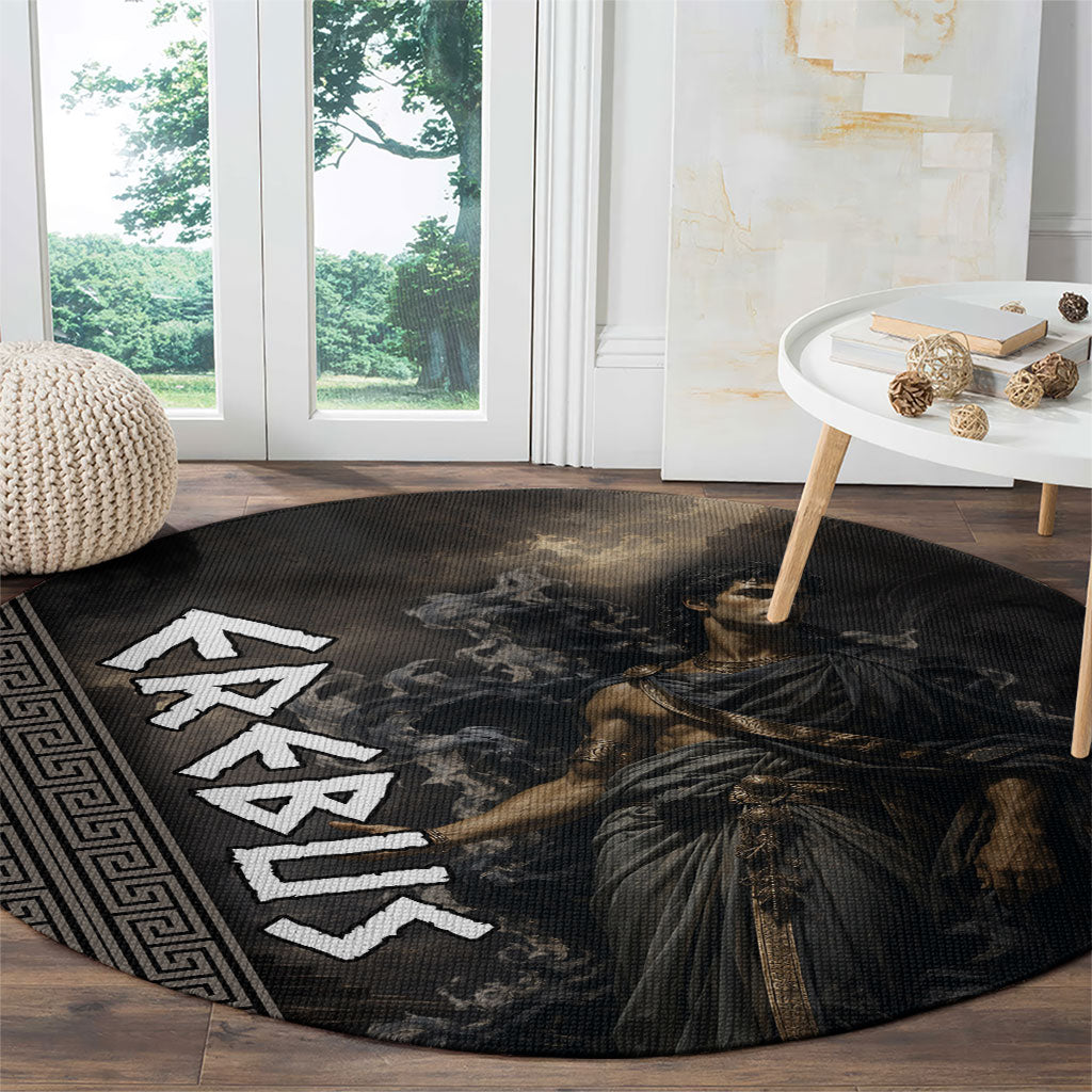 Erebus Greek Mythology Round Carpet Ancient Greek God Of Darkness Fantasy Art
