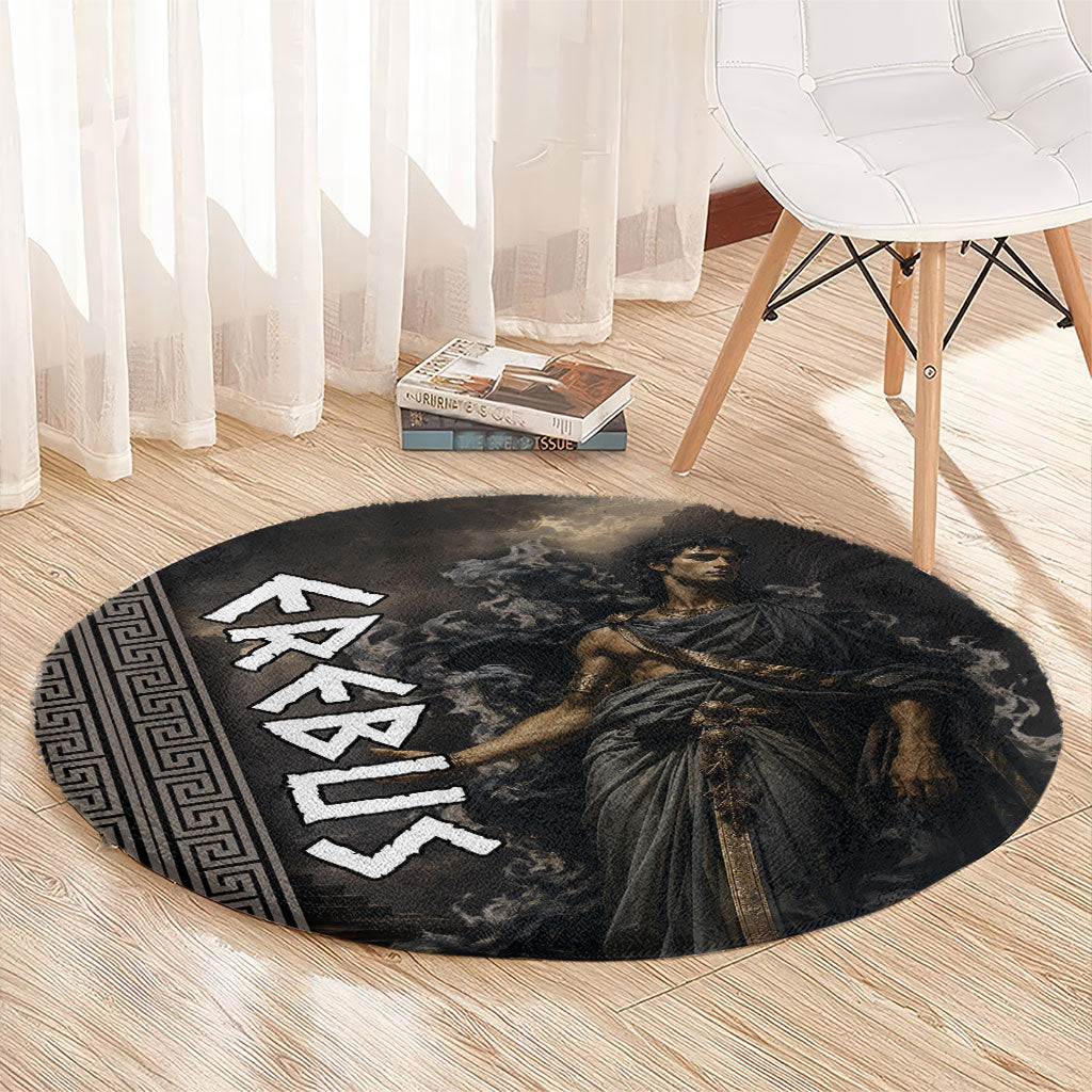 Erebus Greek Mythology Round Carpet Ancient Greek God Of Darkness Fantasy Art