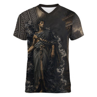 Erebus Greek Mythology Women V-Neck T-Shirt Ancient Greek God Of Darkness Fantasy Art