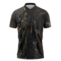 Erebus Greek Mythology Zipper Polo Shirt Ancient Greek God Of Darkness Fantasy Art