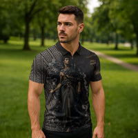 Erebus Greek Mythology Zipper Polo Shirt Ancient Greek God Of Darkness Fantasy Art