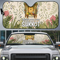 Sukkot Auto Sun Shade Jewish Holiday Gratitude Dwells Here - Vintage Botanical Sukkah