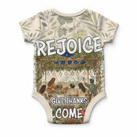 Sukkot Baby Onesie Jewish Holiday Gratitude Dwells Here - Vintage Botanical Sukkah