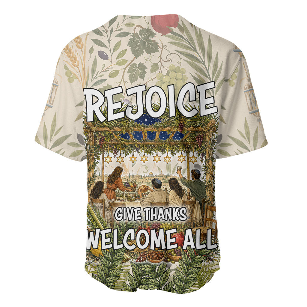 Sukkot Baseball Jersey Jewish Holiday Gratitude Dwells Here - Vintage Botanical Sukkah