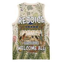 Sukkot Basketball Jersey Jewish Holiday Gratitude Dwells Here - Vintage Botanical Sukkah