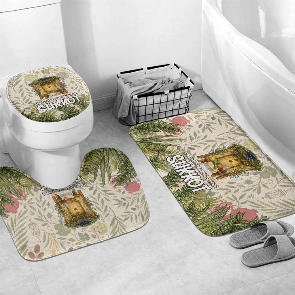 Sukkot Bathroom Set Jewish Holiday Gratitude Dwells Here - Vintage Botanical Sukkah