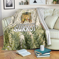 Sukkot Blanket Jewish Holiday Gratitude Dwells Here - Vintage Botanical Sukkah