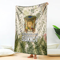 Sukkot Blanket Jewish Holiday Gratitude Dwells Here - Vintage Botanical Sukkah