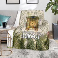 Sukkot Blanket Jewish Holiday Gratitude Dwells Here - Vintage Botanical Sukkah