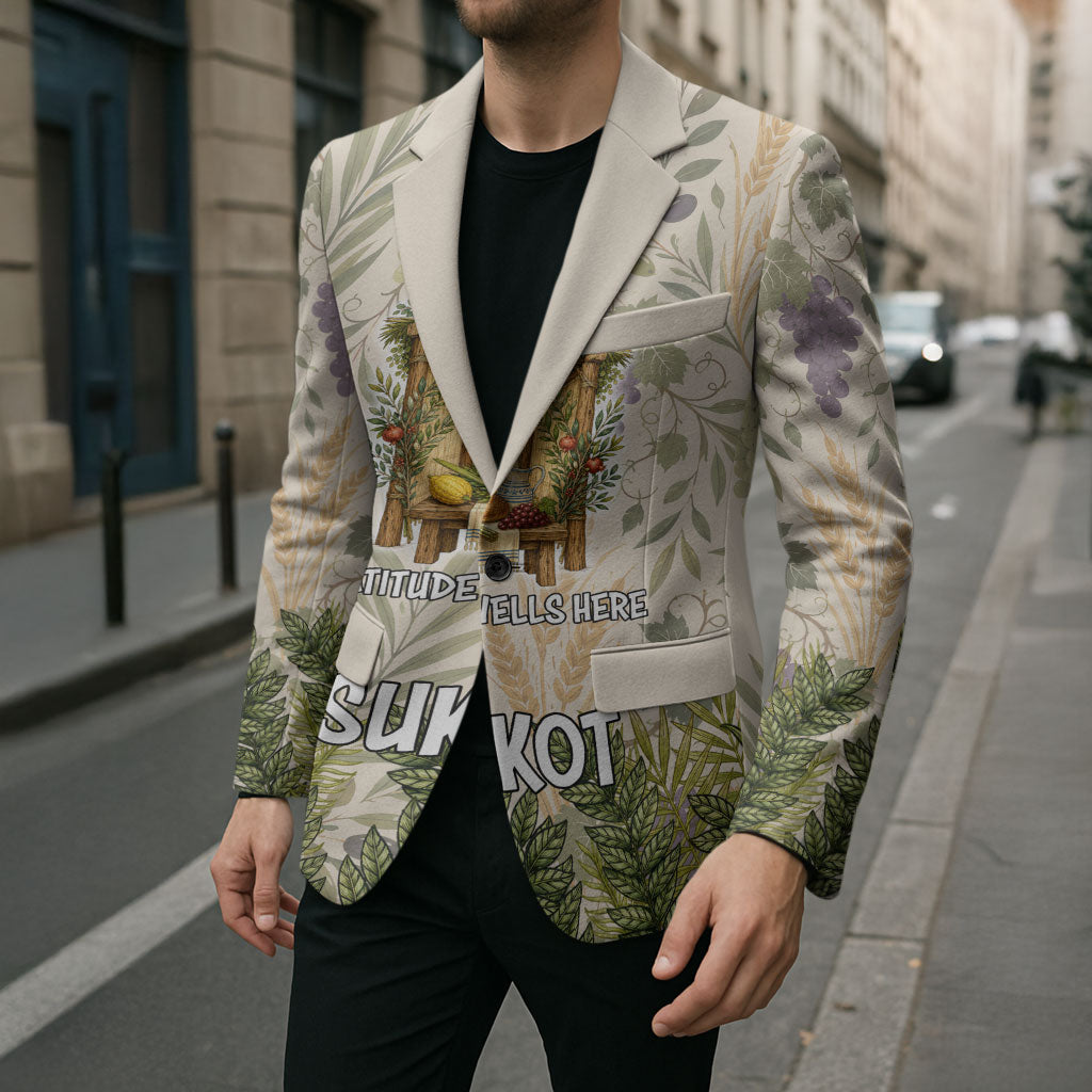 Sukkot Blazer Jewish Holiday Gratitude Dwells Here - Vintage Botanical Sukkah
