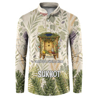 Sukkot Button Sweatshirt Jewish Holiday Gratitude Dwells Here - Vintage Botanical Sukkah