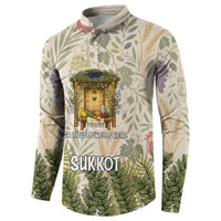 Sukkot Button Sweatshirt Jewish Holiday Gratitude Dwells Here - Vintage Botanical Sukkah