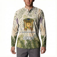 Sukkot Button Sweatshirt Jewish Holiday Gratitude Dwells Here - Vintage Botanical Sukkah